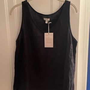 Garnet hill black linen tank top